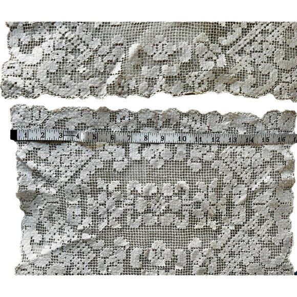 Antique Filet Bosa Lace Placemats Set Of 2 From Sardinia Italy - Picture 5 of 10